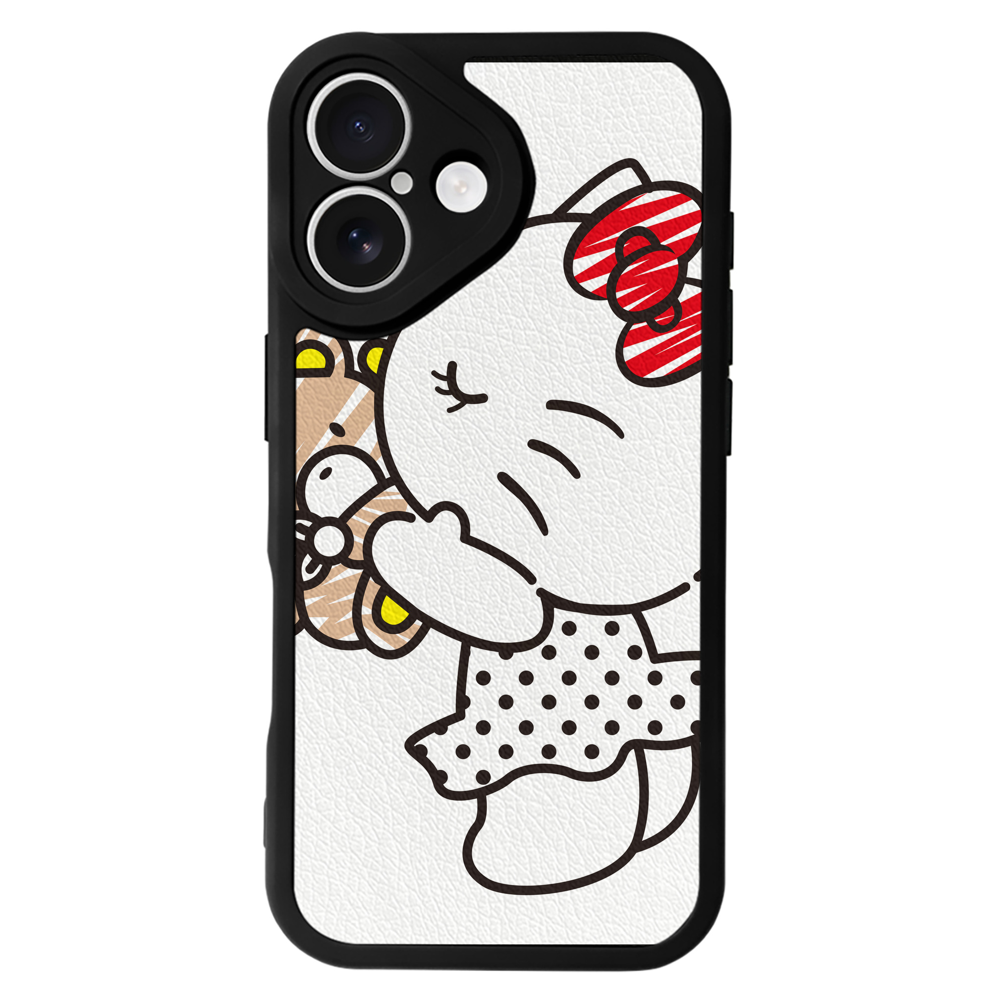 （画像用） Hello Kitty ハローキティ 【iPhone 16シリーズ対応】シリコンスマホケース（レザー調） 材質：シリコン
